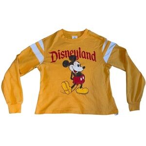 Disney Sweatshirt Women's XS Yellow Disneyland Graphic Long Sleeve Pullover